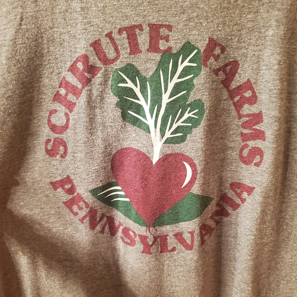 Schrute Farms tshirt, size L, gray